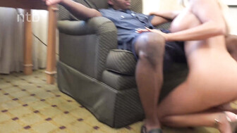 Bigtitted blonde enjoying huge black dick