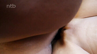Insatiable brunette white milf gets warm bbc shot on her flat belly