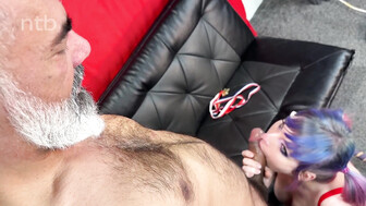 Busty girl with big ass fucks older man with big dick