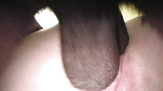 Bbc cum was slowly dripping out of that freshly fucked white pussy