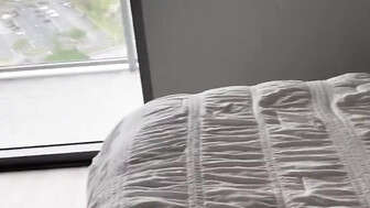 White blonde with perfect body having fun with her black bf