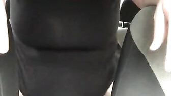 Hot white wife rides BBC in the car