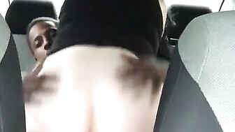 Hot white wife rides BBC in the car
