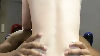 Wife on top of a black bull