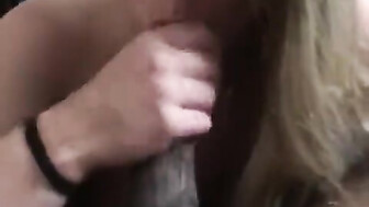 Hotwife blows black cock