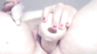 Curvy mature being watched has toys orgasm