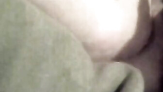 Hairy mature wife rubs clit and dildo