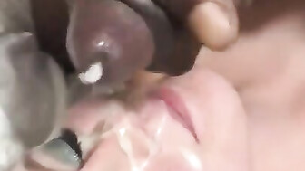 Wife takes MASSIVE facial BBC cumshot