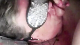 Mature shared wife licking friend's  big cock