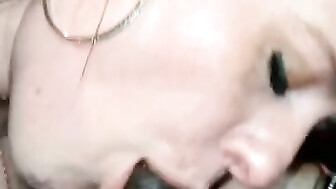 Cuckold wife deepthroats Big black cock