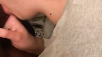 White girl sucks Black dick