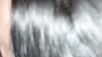 Brunette girl works on Black cock