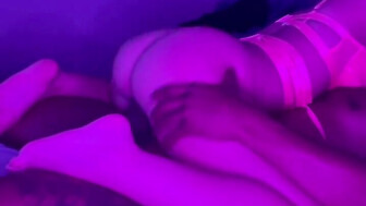 Petite bubble butt girlfriend rides BBC cowgirl