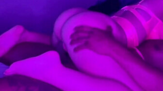 Petite bubble butt girlfriend rides BBC cowgirl