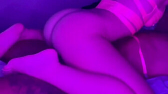 Petite bubble butt girlfriend rides BBC cowgirl