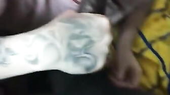 Hot white slut eats Black dick