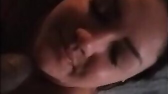 Applying Semen Makeup Foundation to a Kneeling Mom