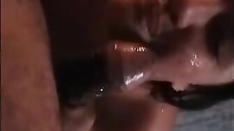 Applying Semen Makeup Foundation to a Kneeling Mom