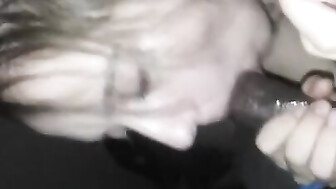 Hot snowbunny sucks on black cock