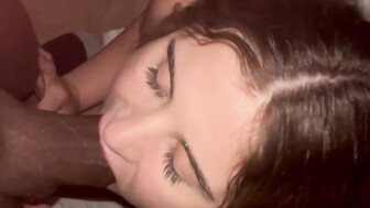 College hottie loves sucking Big black cock