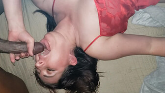 Hotwife blows huge black cock