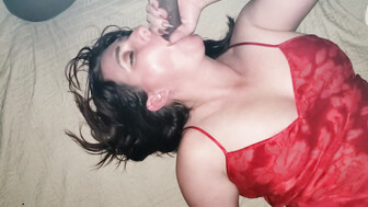 Hotwife blows huge black cock