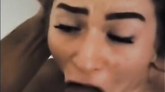 White girl gags on huge BBC