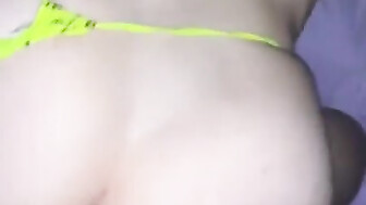 Slutty white girl takes Black cock and creampie