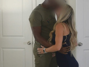 Amazing married blonde with big boobs sucks and rides long black dick