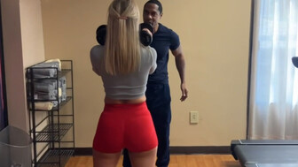 Hot married blonde on a personal workout
