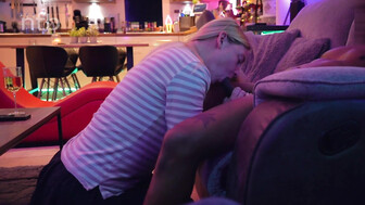 Milky skinned blond white babe gets another messy bbc creampie