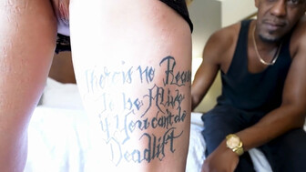 Married lady with tattoo gets hard fucking with huge black cock