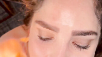 Skinny cuckold white wife takes massive facial from her bbc lover