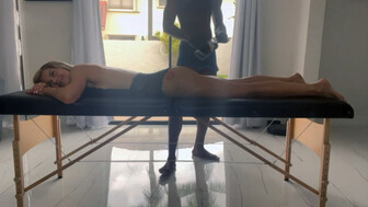 Cute blonde came for a massage