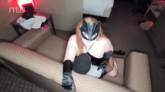 PAWG honey in black mask takes massive black stud