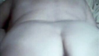 Mature BBW Lanelle hairy ass and pussy fucks dildo.