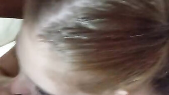 PAWG throating on big black cock