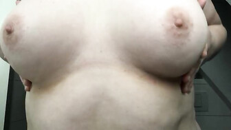 German BBW massages her tits