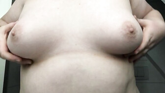 German BBW massages her tits