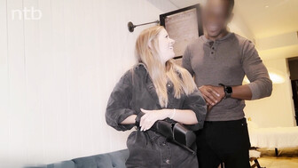 Sexy married blonde rides fat black cock