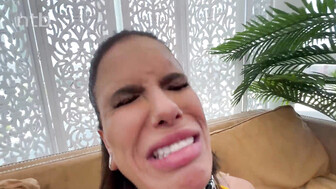 Busty brunette takes enormous black dong balls deep into that tight anus