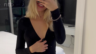 Sexy blond hotwife gets blacked in hotel