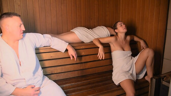 Public sauna he slosed the door