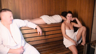 Public sauna he slosed the door