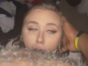 Sexy PAWG with tattoo throat fucked and pounded by black cock