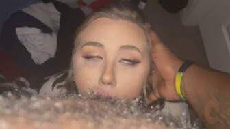 Sexy PAWG with tattoo throat fucked and pounded by black cock