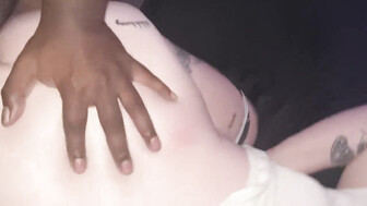 Sexy PAWG with tattoo throat fucked and pounded by black cock