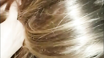 Hot blonde tries to deepthroat huge BBC