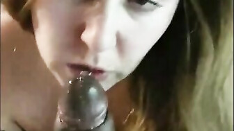 Hot blonde tries to deepthroat huge BBC