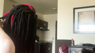 Nipple pierced brunette takes big black dick